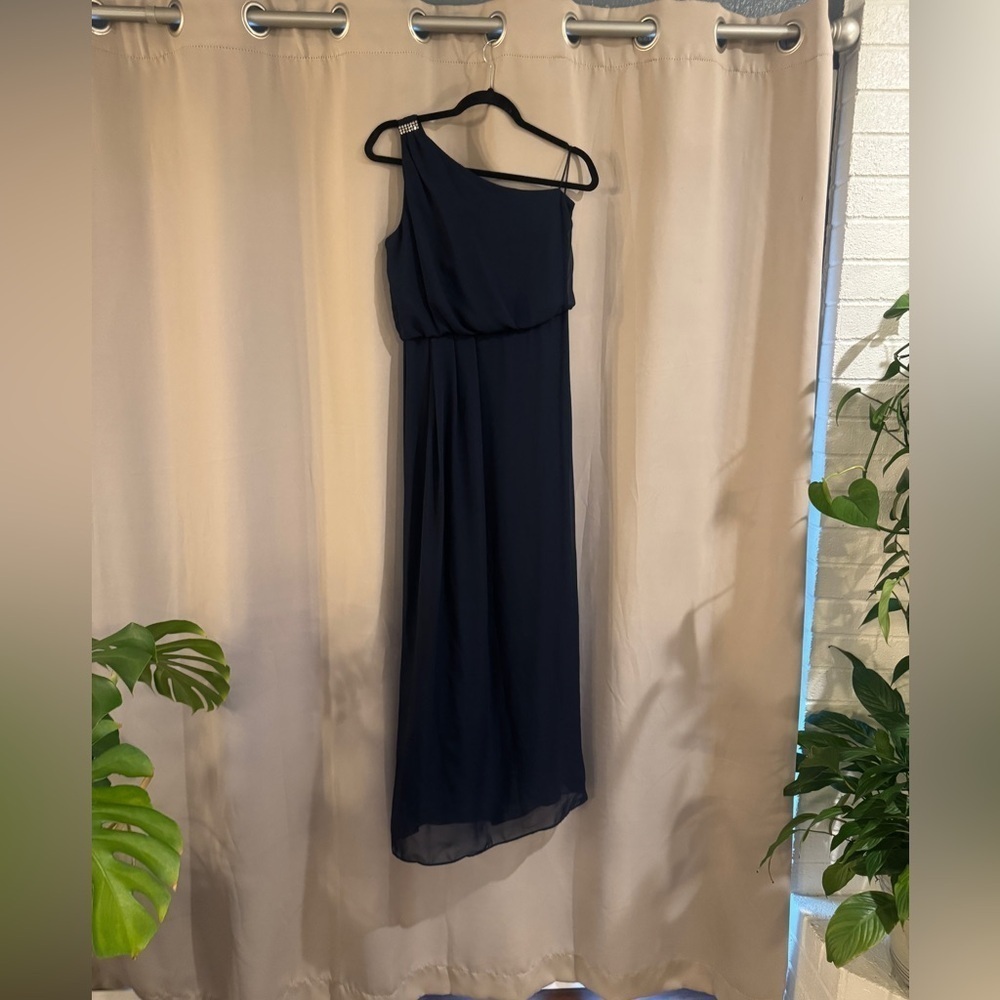 Adrianna Blue Formal One-Shoulder Dress